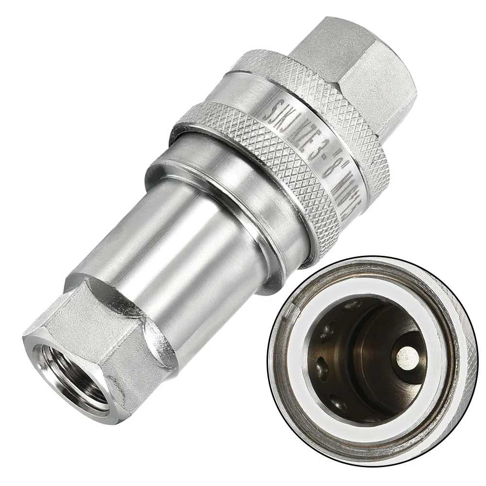 2 Set M16x1.5 Female Thread Hydraulic Quick Connect Coupler Carbon Steel Pipe Fitting For Construction For Forest Petroleum Equi