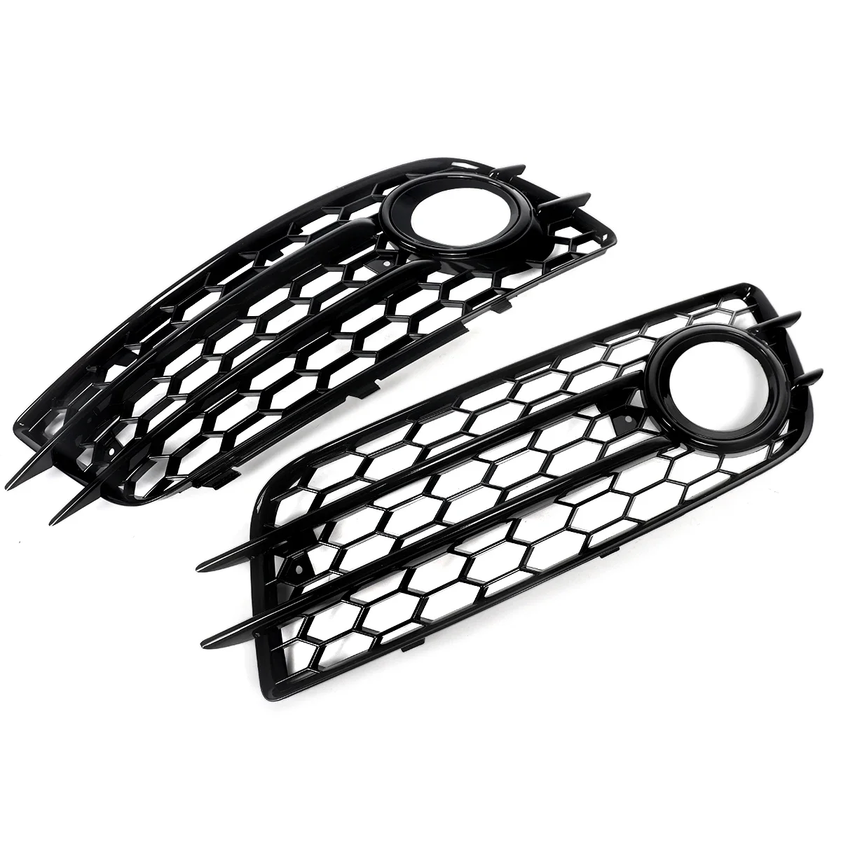 MAGICKIT ل 2008-2012 أودي A4 B8 S-Line S4 العسل الضباب ضوء مصباح يغطي مصبغة شبكة لمعان الأسود اكسسوارات السيارات #5