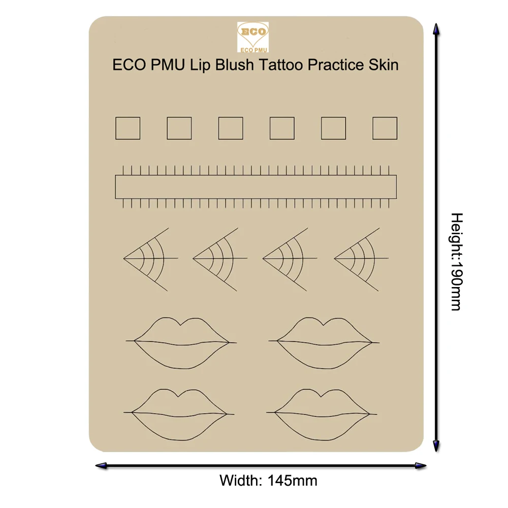 5pcs ECO PMU Newest Lip blush & Lip Micropigmentation Tattoo Practice Skin Double Sided