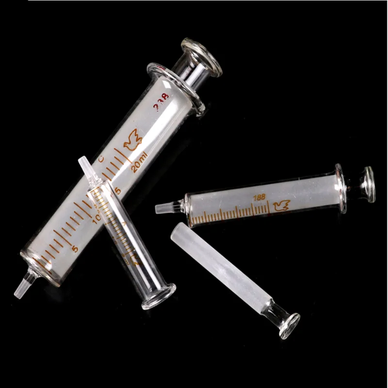 All Size 1ml To 100ml Lab Disposable Glass  Syringe Glass Liquid Syringe Transfer Pipette Without Needle