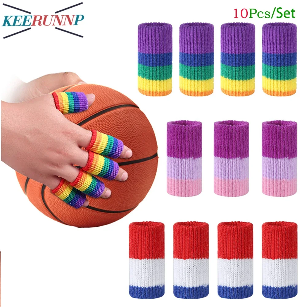 10Pcs/Set Finger Sleeves Protectors,Sports Thumb Brace Support Finger Brace Elastic Thumb Sleeves for Relieving Pain Arthritis