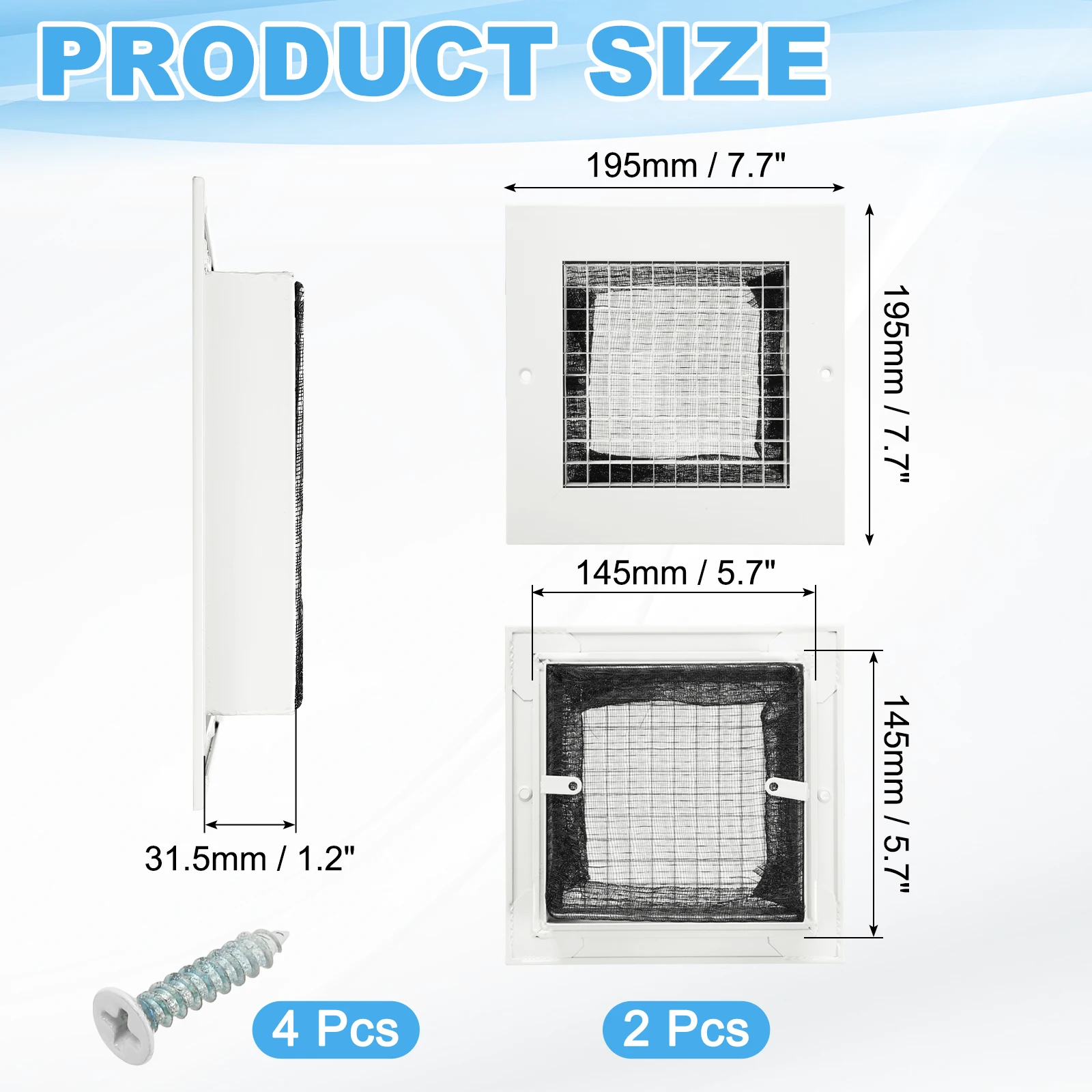 Ventilation Grille Aluminum - 2Set Eggcrate Air Return Grille Vent