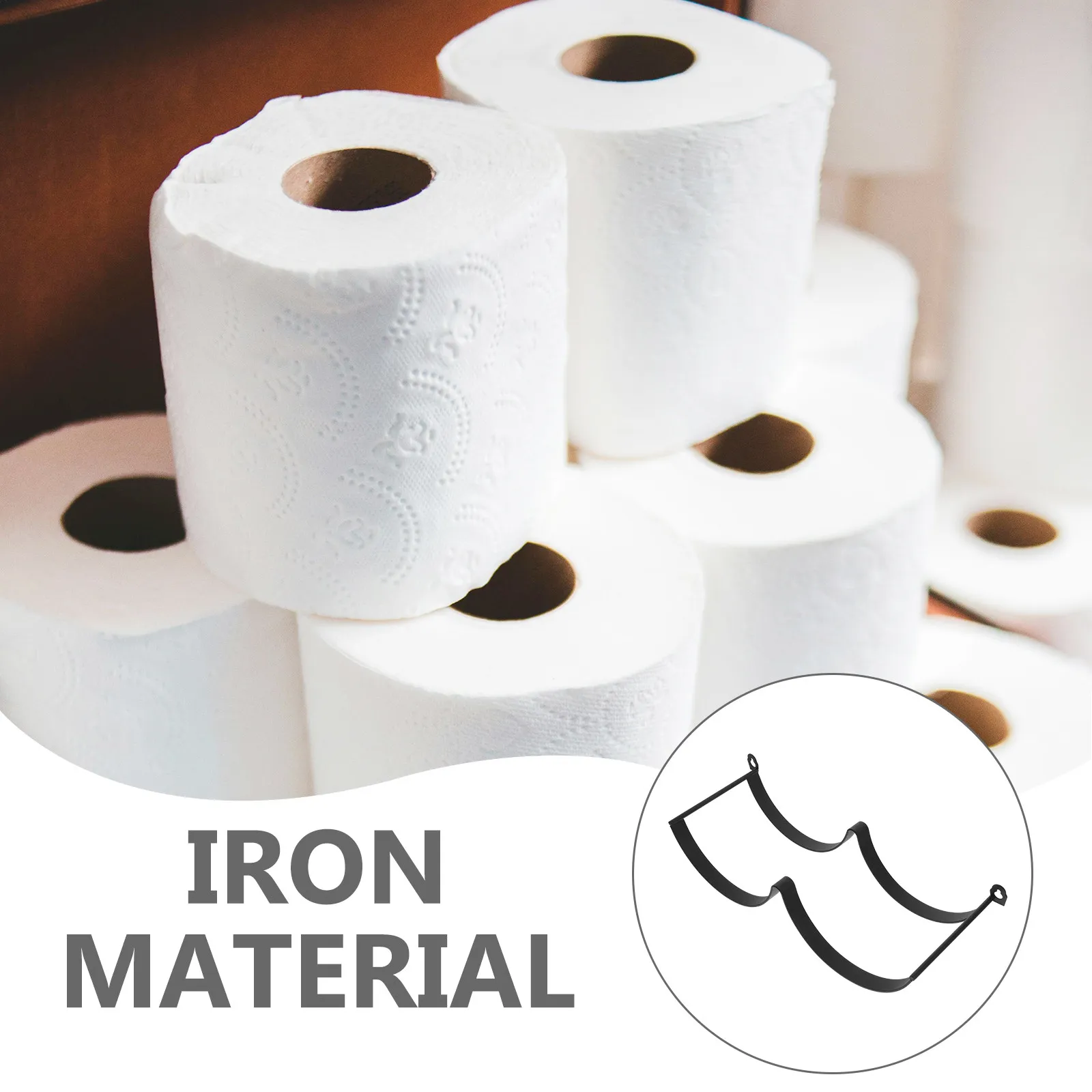 4Pcs Sturdy Iron Wall Mount Paper Towel Holder Simple Chic Roll Paper Organizer for Toilet Bathroom Household Decorative Use