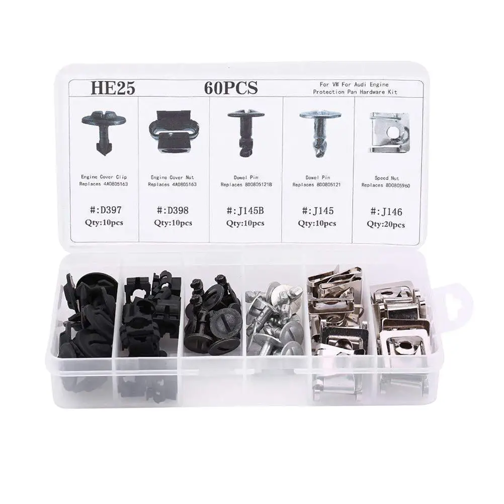 

60 Pcs Pins Metal Box Trim Clips for Cars Universal Replacement Fasteners Auto Push Pins Push For Cars Thumbtack