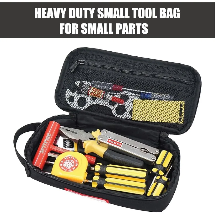 Грубая маленькая сумка для инструментов, сумка-органайзер EDC, чехол для хранения аксессуаров на молнии, портативная ручка, идеально подходит для улицы