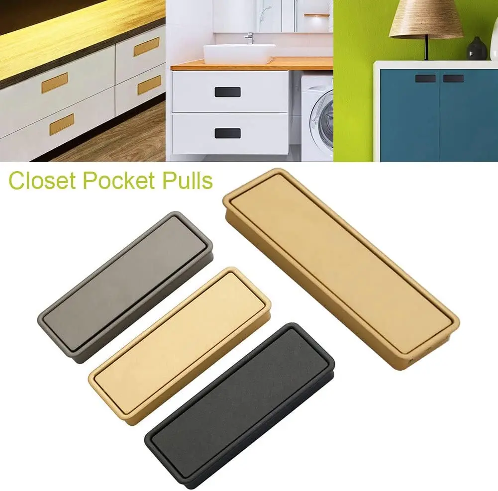 

2pcs Hidden Cabinet Pulls,Zinc Alloy Matte Recessed Drawer Pulls with Spring,Furniture Pulls for Closet Cabinet (Grey)