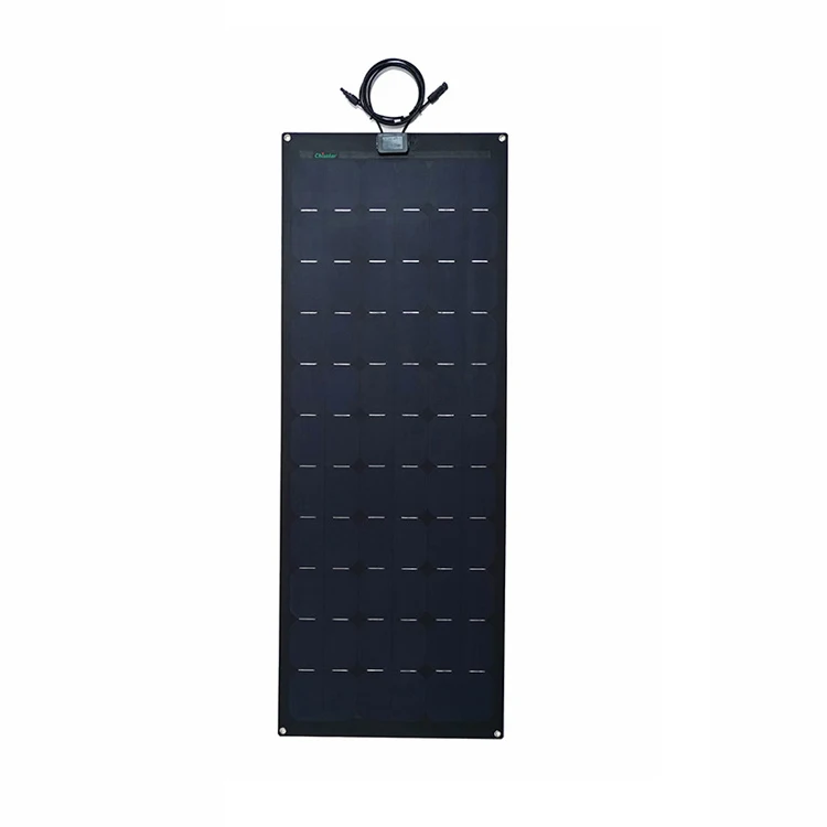 Custom Design 50w Mono Crystalline Sunpower Adhesive Thin Film Semi Flexible Black Solar Panels