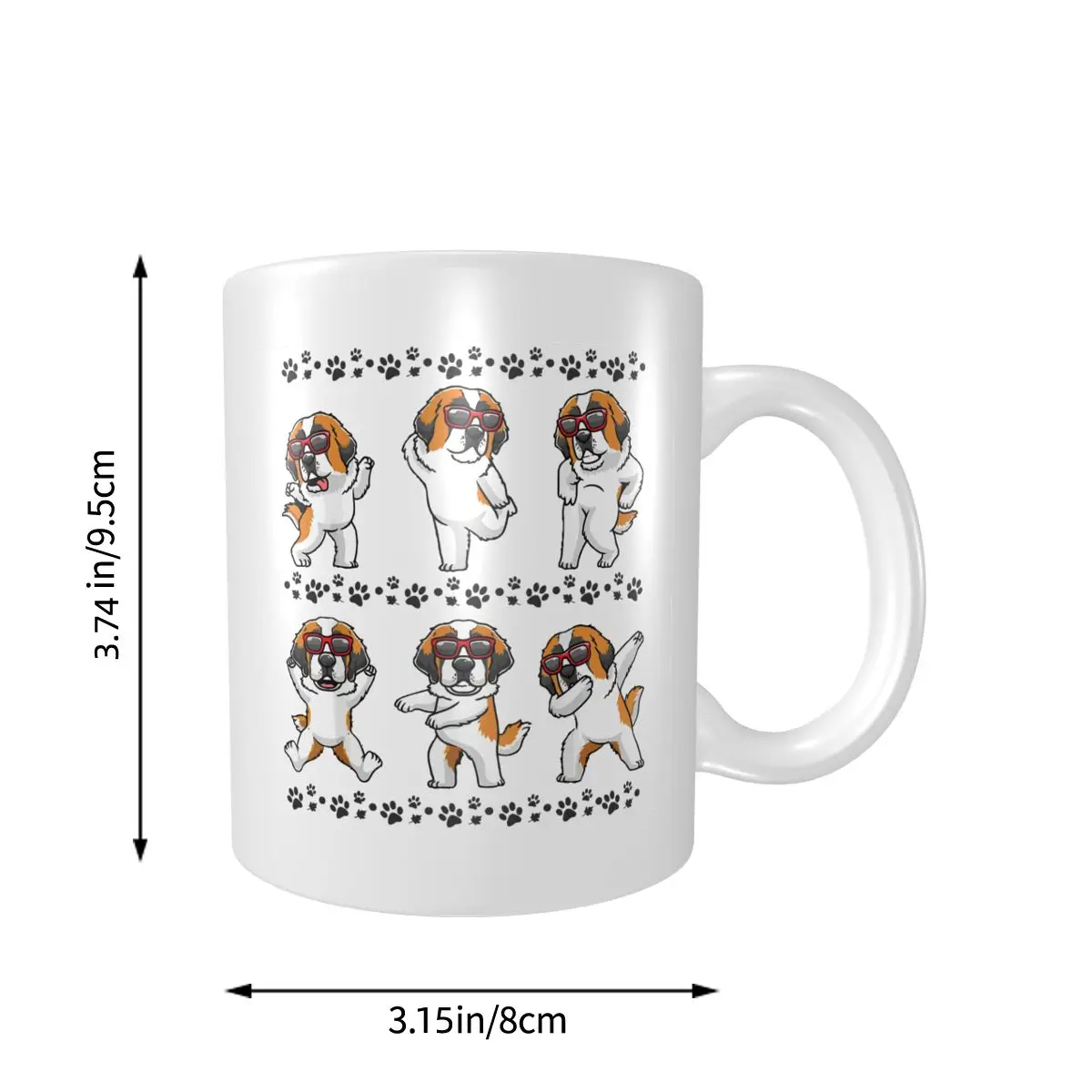 Mark Cup Mug St. Bernard Dog With Sunglasses Dancing Saint Bernard Coffee Mugs Tea Milk Water Cup Travel Mugs For Office Home