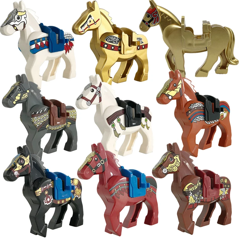 Middeleeuws kasteel Ridder Bouwsteen Afrikaans dier Olifant Tijger Kameel Herten Beer Draak Paard soldaat Schaap Zwijn MOC Speelgoedcadeau