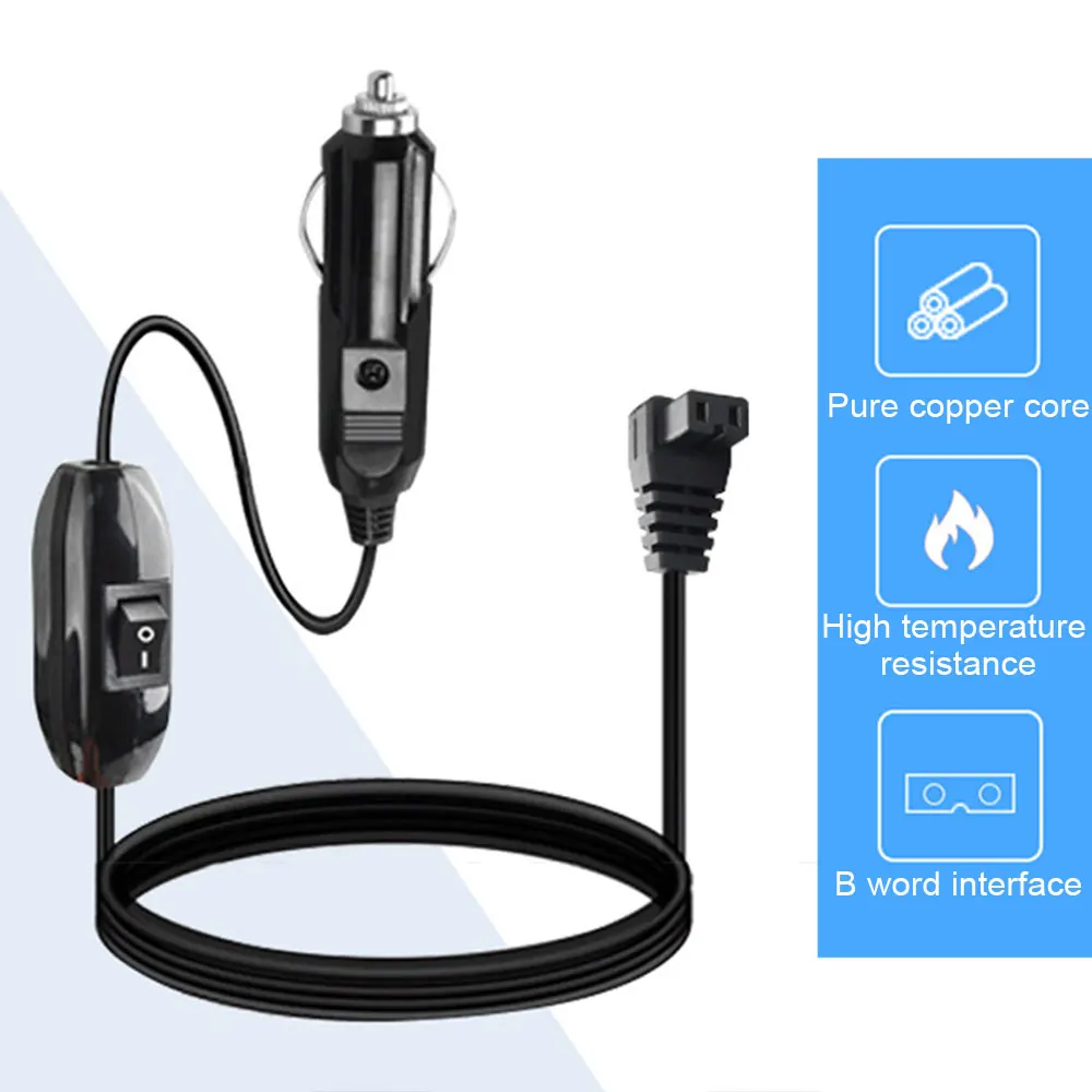 2m 12V DC Replacement Car Cooler Cool Box Mini Fridge Cable Plug Wire Car Refrigerator Cigarette Lighter Power Cord Wire