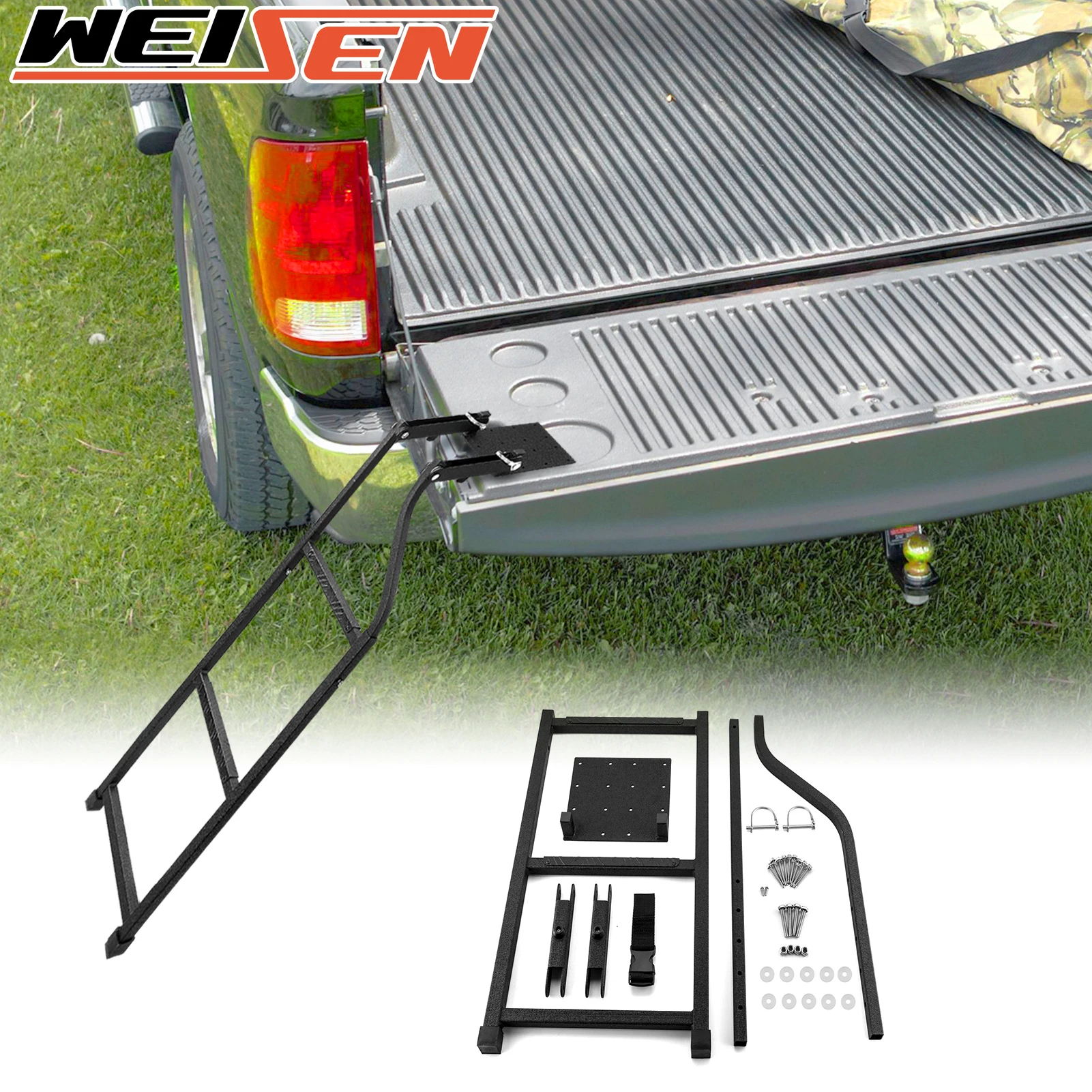 Universal Trucks Tailgate Ladder Foldable, Height Adjustable for Truck Tailgate Ladder / Universal Extension Step Ladder