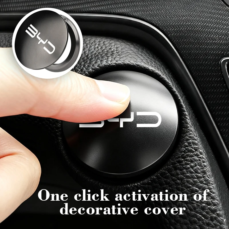 Car Start Stop Push Button Protective Cover, Engine Ignition Switch Decoration Cap For BYD Atto 3 F3 E6 Yuan Plus Tang Dmi byd s