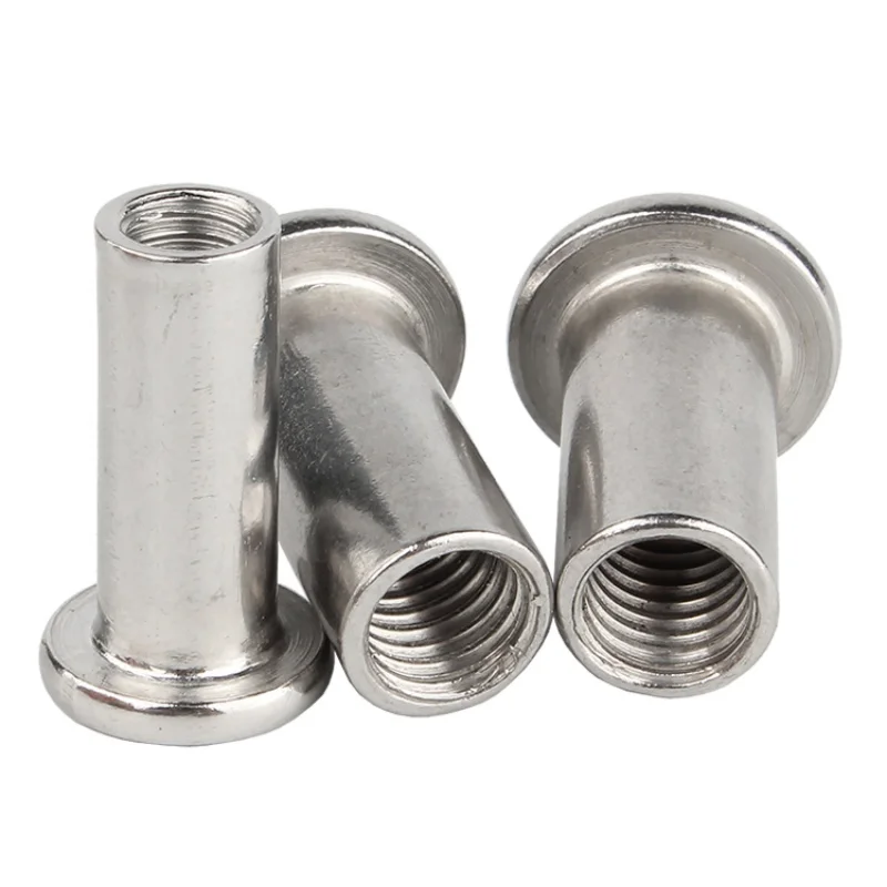 M2 M3 M4 M5 M6 M8 M10 304 Stainless Steel Large Flat Hexagon Socket Rivet Cap Nut Connector Sleeve