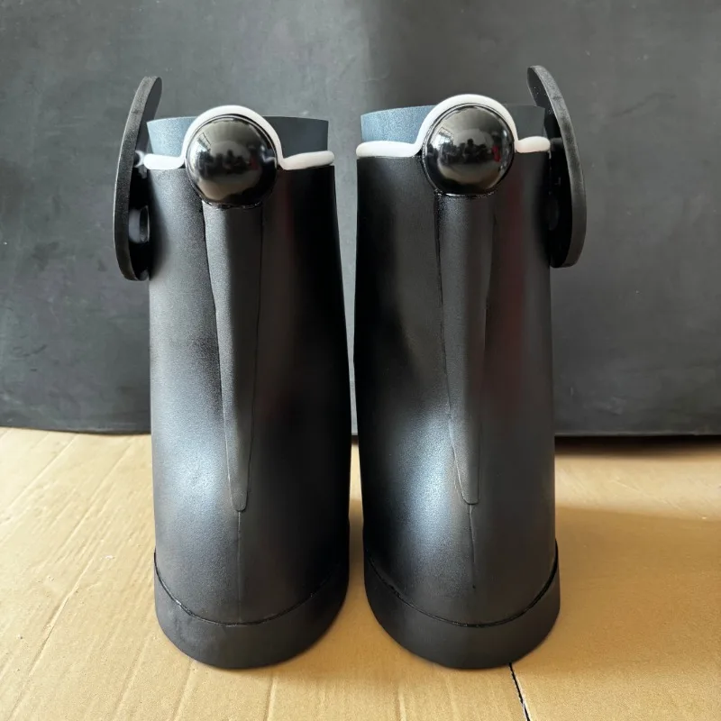 Nico Robin Shoes Covers Cosplay Props Miss All Sunday Black Leg Armor for Halloween Christmas Party Anime Masquerade Accessories