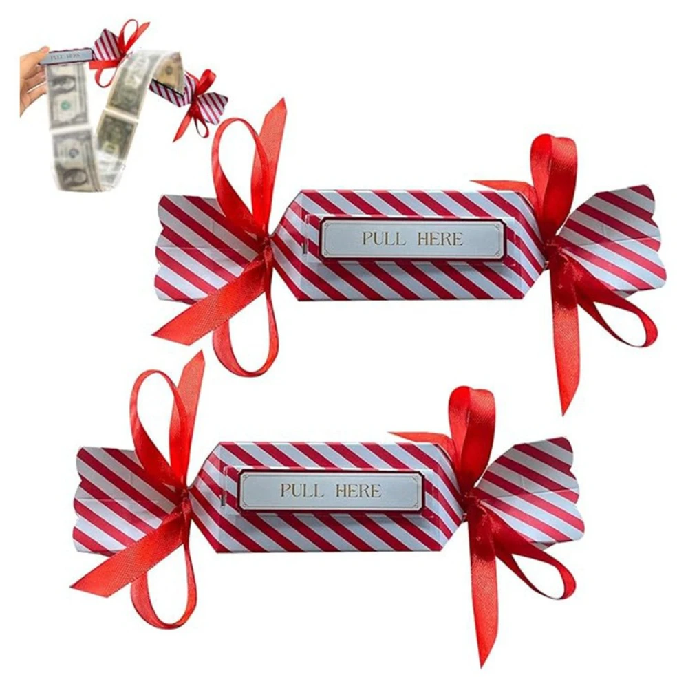 4pcs Christmas Money Holder Rectangular Candy Christmas Purse for Cash Checks Gift Card Holder Supplies Decoration Crafts