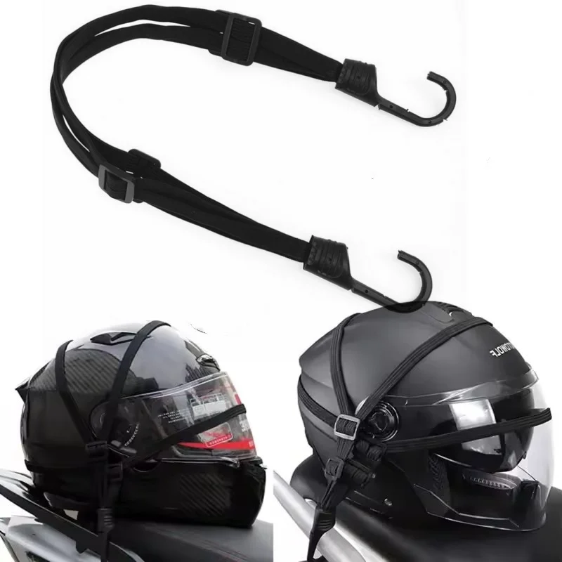 

60cm Motorcycle Back Seat Helmet Strips Elastic Rope Motorcycle Helmet Fixed Strap Adjustment Fix Rope Goods Strap Parts