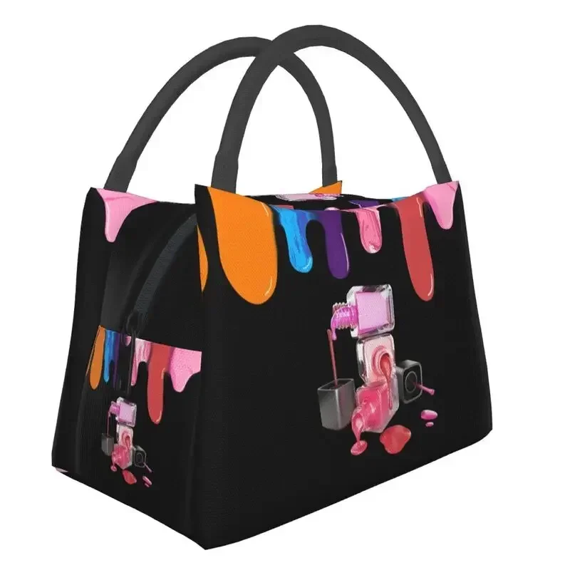 

Polish Pattern Insulated Lunch Bag for Women Manicure Manicurist Thermal Cooler Lunch Tote Office Picnic Travel