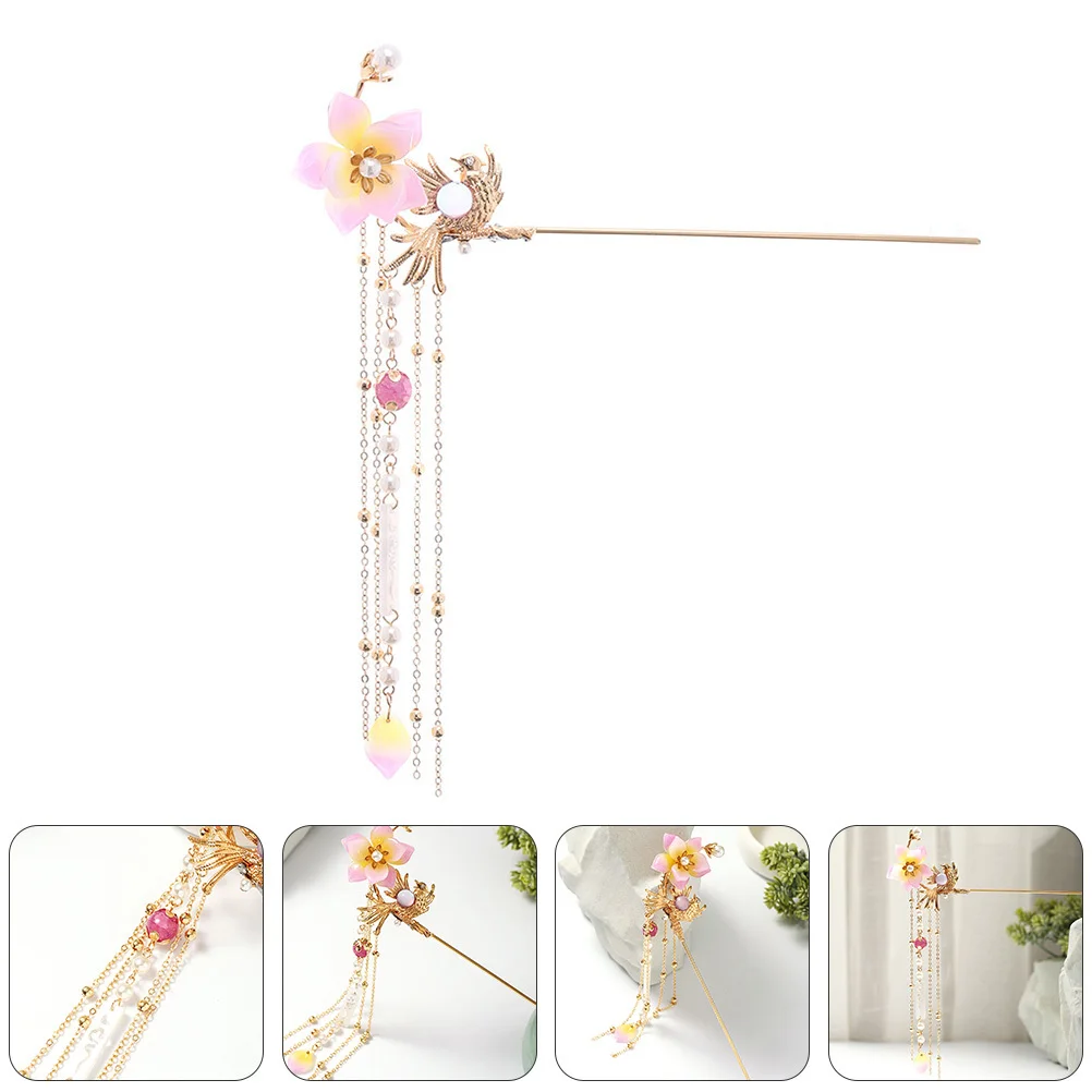 

Classic Tassel Hairpin Retro Ancient Costume Decor Headwear For Han Clothes Wedding Vintage Hair Ornament Folk-Custom Hair