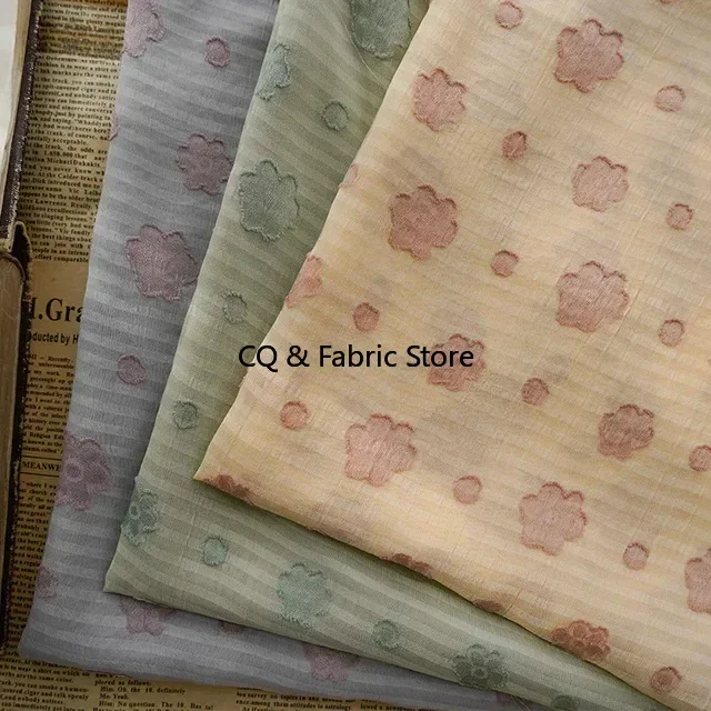 

Новая весенне-летняя тонкая шифоновая ткань с цветочным жаккардовым вырезом, свежее платье, модная рубашка, одежда, ткань «сделай сам»