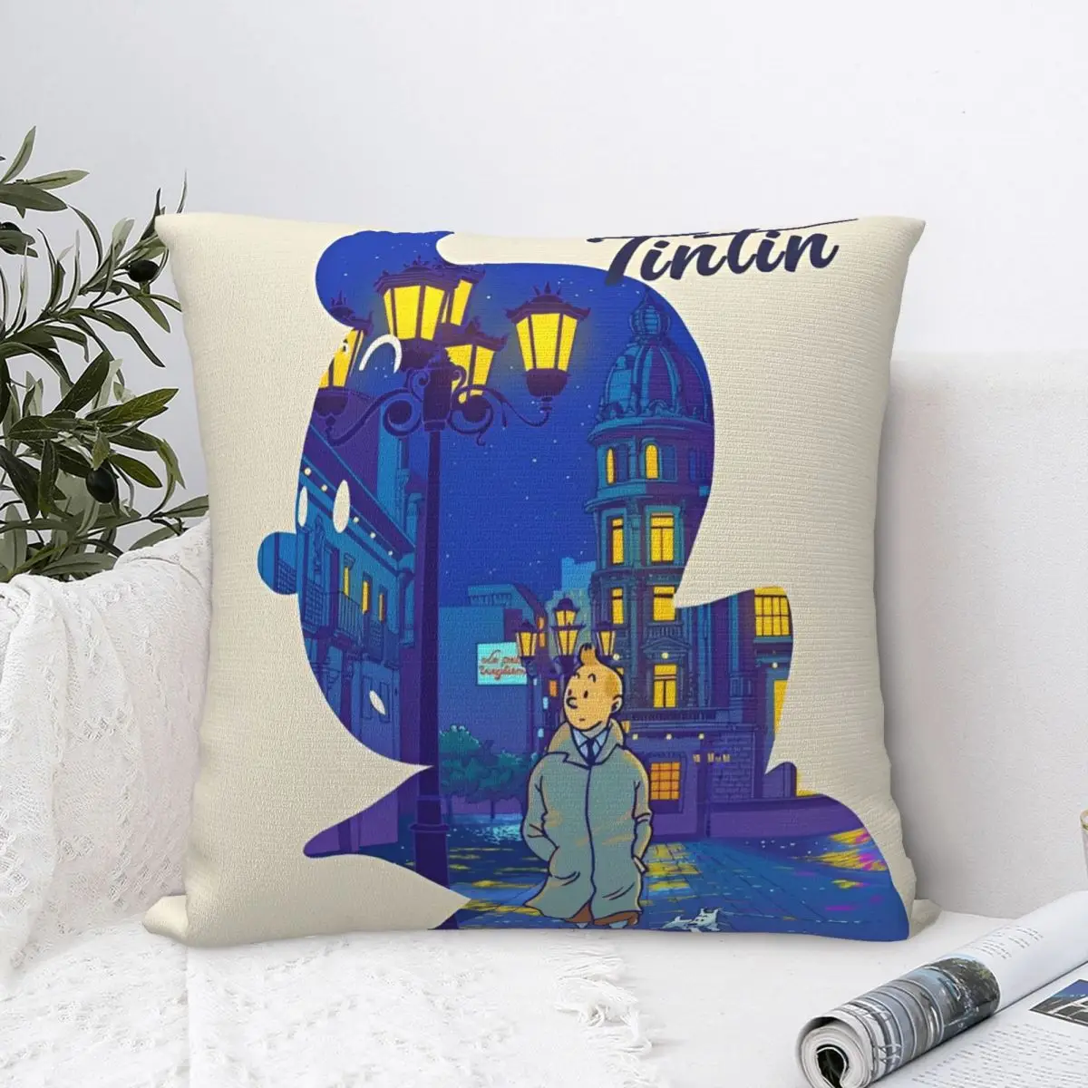 Decorative Pillow Cover Tintins And Snowy Product Home Throw Pillow Case Cover Square Multi-Size Wholesale