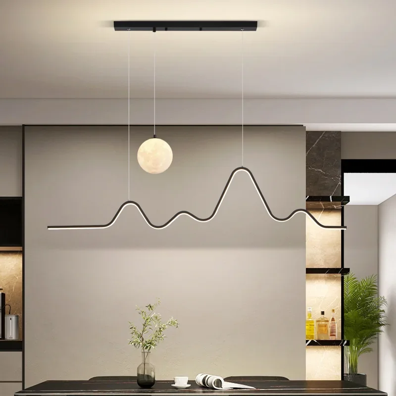 2023 Eettafel Moderne Led Hanglamp Lamp Voor Eetkamer Keuken Bar Designer Lijn Kroonluchter Verlichting Decor