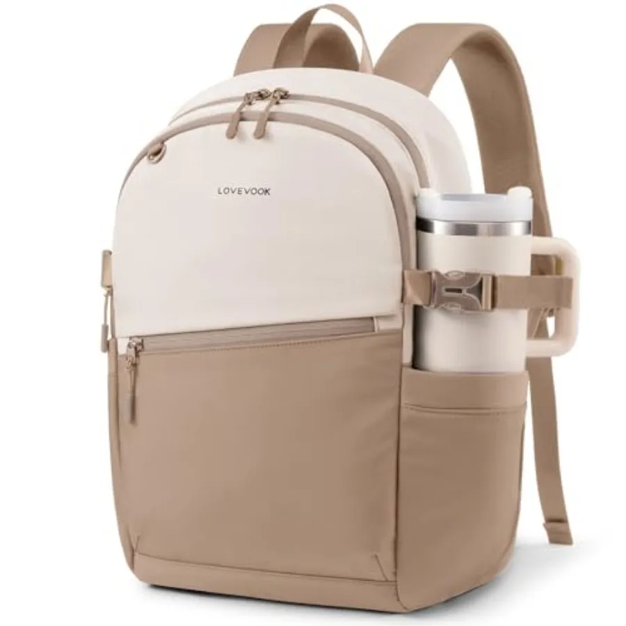 

Everyday Backpack for Women, Chic Versatile Backpack with Water Bottle Pocket, Lightweight Waterproof Casual Daypack for City W
