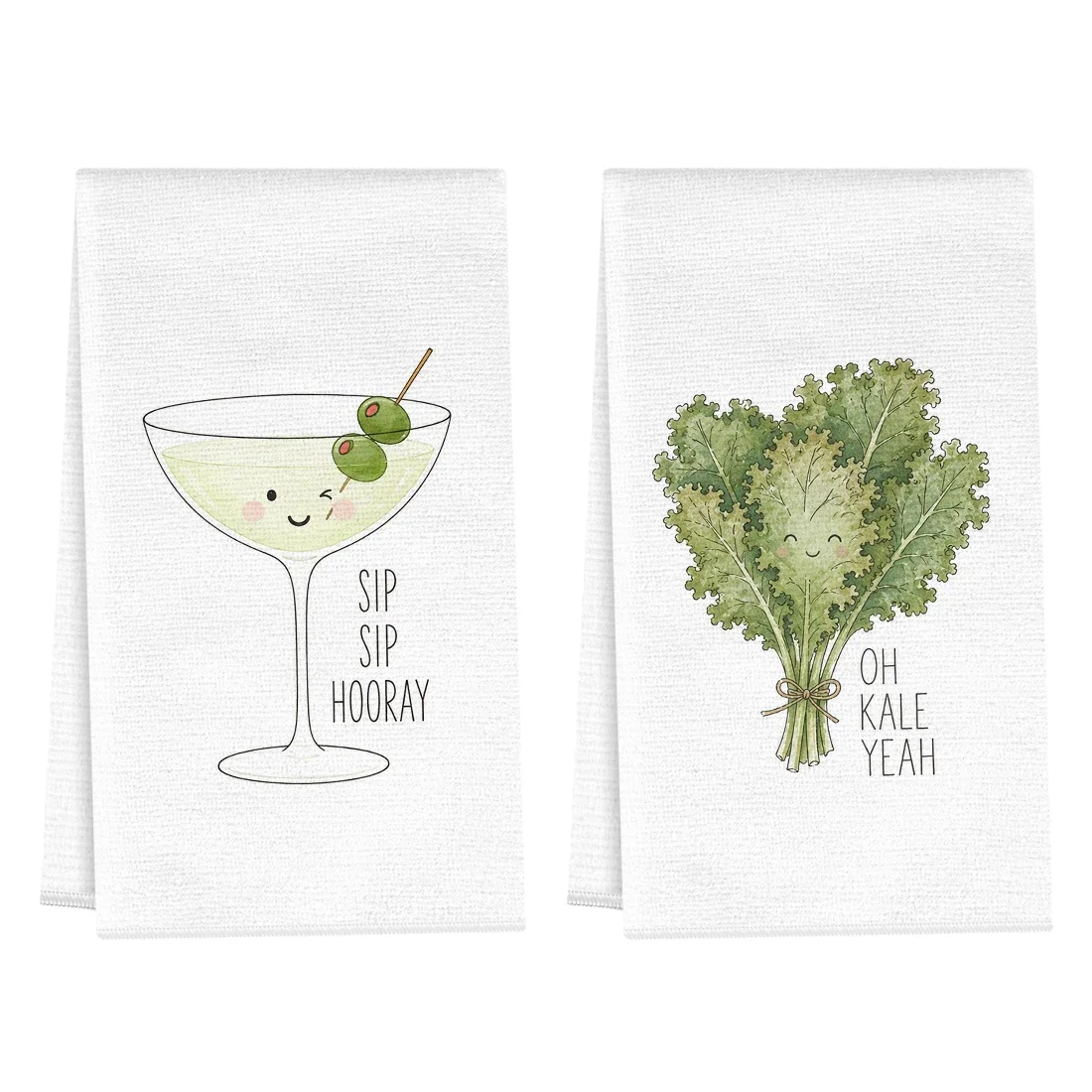 2pcs Set Kitchen Towels Cute Fruit And Vegetable Cup DesignHand Towels Christmas Decorations For Home Noel Dish Towels Gifts