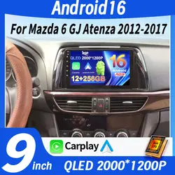Android 16 For Mazda 6 GJ Atenza 2012 2013 2014 2015 2016 2017 Carplay Auto Car multimedia Car radio video player GPS Navigation