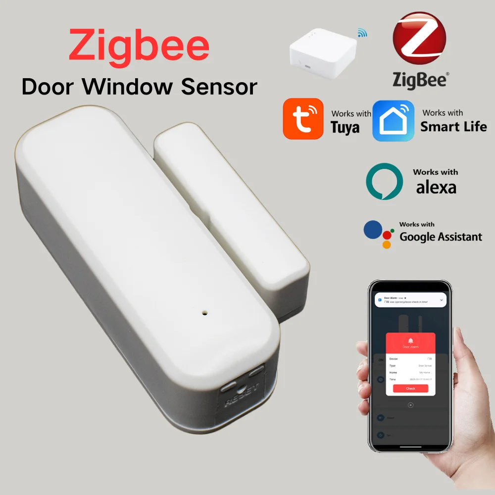

Мини-датчик двери, окна, беспроводное соединение Zigbee, умная домашняя охранная сигнализация, детекторы открытия/закрытия дверей