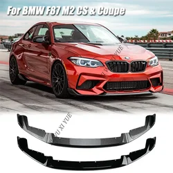 For BMW F87 M2 CS M2 Coupe Competition Coupe 2016-2021 Front Bumper Lip Spoiler Carbon Look Lip Chin Spoiler Car Body Kit Tuning
