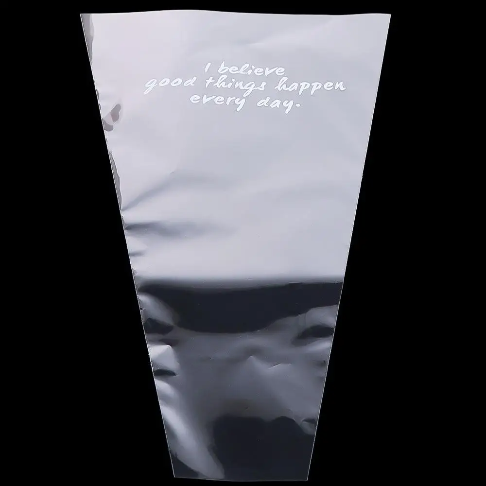 

50Pcs Transparent Flower Packaging Bag Package Supplies Plastic Bag Wrapping Paper Waterproof Trapezoidal
