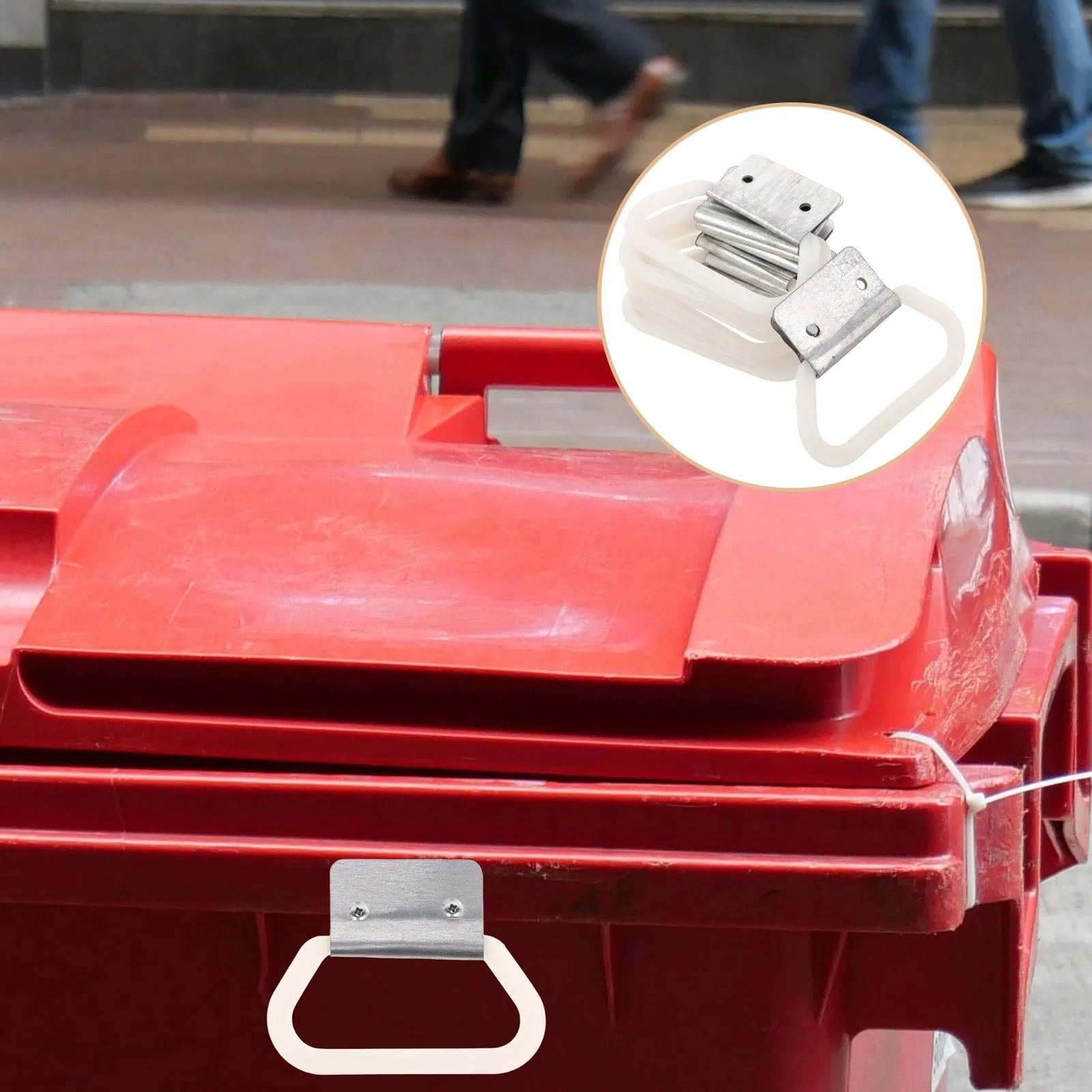 10Pcs Metal Trash Can Handles Heavy Duty Replacement Pull Rings for Garbage Bins Buckets Toolboxes