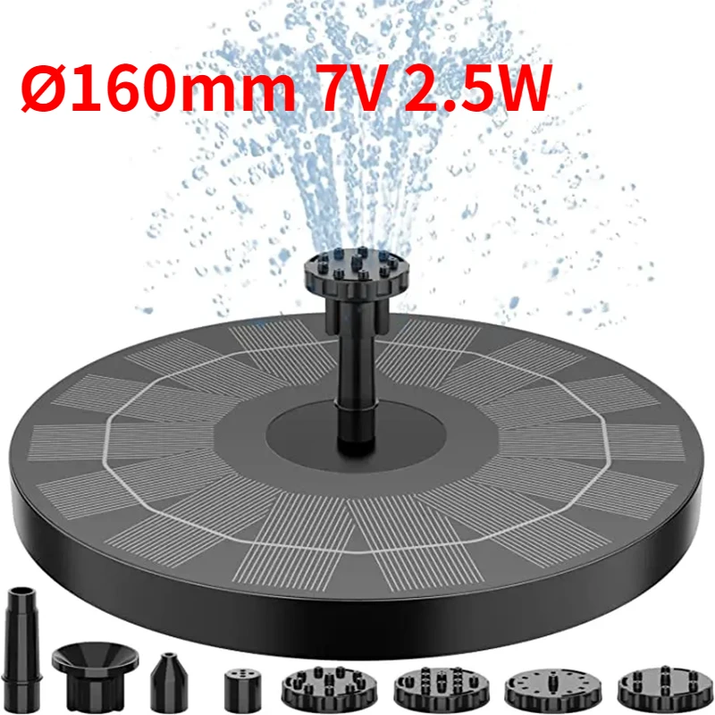 1 W/1.5 W/2.5 W Outdoor Solar Fontein Geschikt voor Tuin Vijver Solar Fontein pomp Kit met 6 Nozzles voor Tuin Decoratie