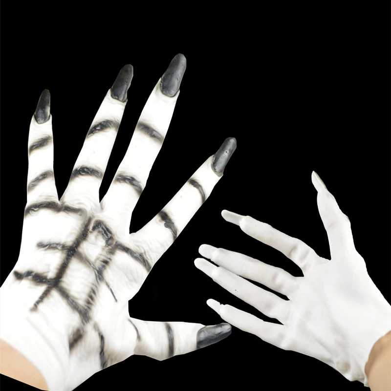 Halloween Devil Vampire Monster Horror Hands White Costume Gloves