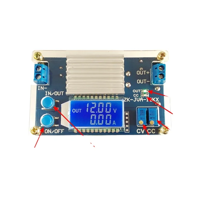 12A Step-down Module, Constant Voltage and Constant Current, LCD Digital Display, Adjustable Step-down Power Supply