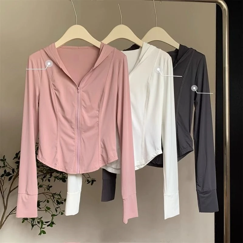 Women Slim Ice Silk UPF50+ Sun Protection Jacket Cool Feeling Breathable Summer Outdoor Coat