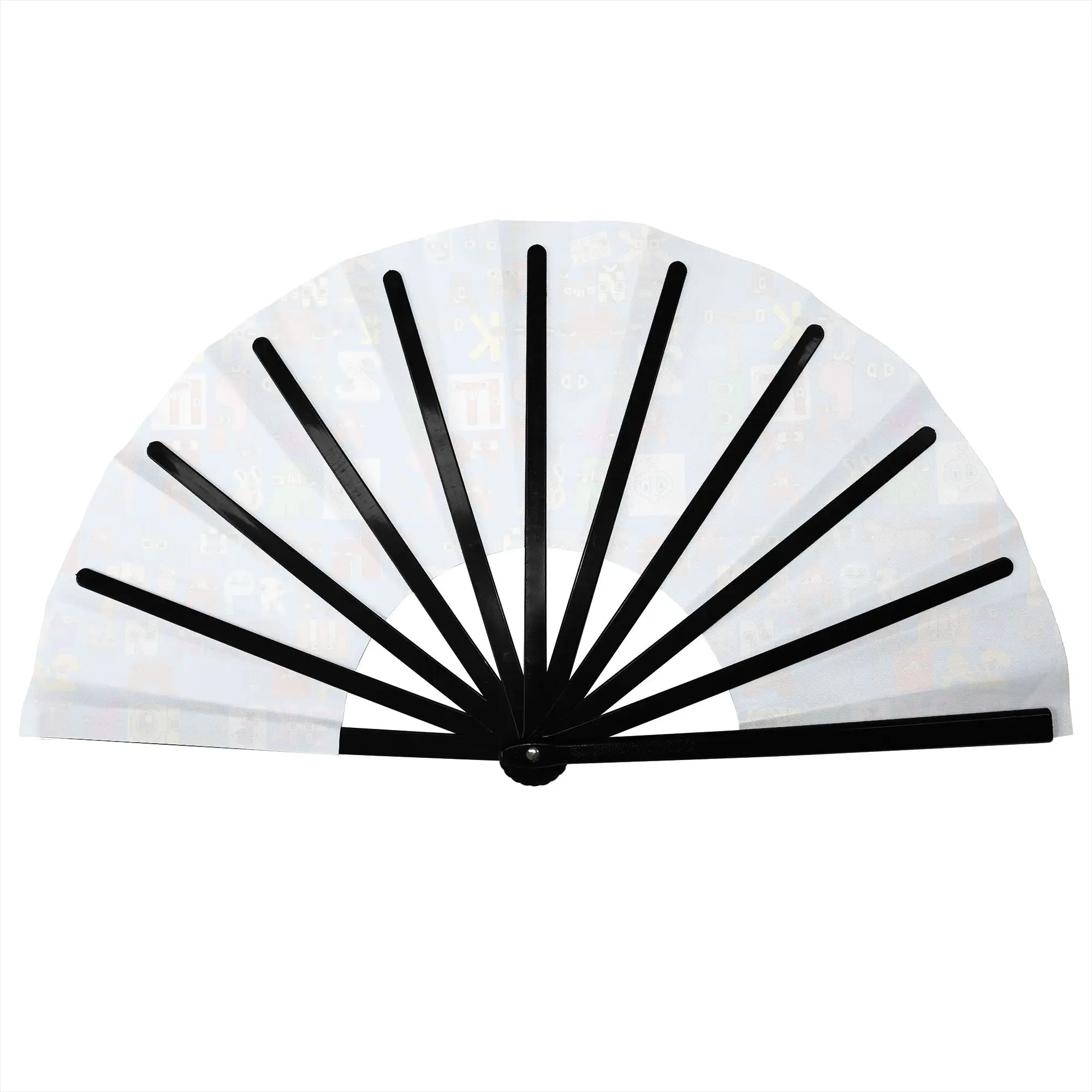 Customized A-Alphabetes Manga Portable Pocket Fan Travel Cartoon Manga Polyester Folding Fan Chinese Dance Handheld Cooling Fans