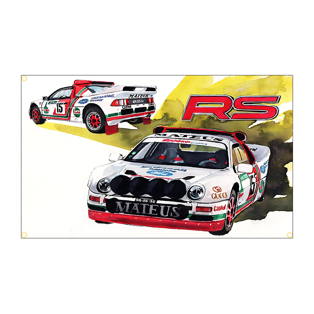 60X90CM 90x150CM F CAR RS CAR Flag Poster Polyester Double penetration Printed Truck car Flag Banner For Decor