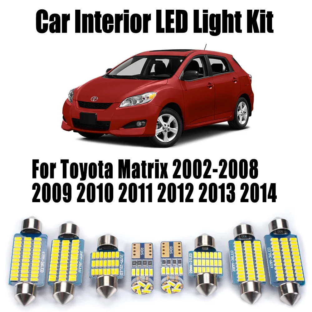 Canbus LED Interior Reading Dome Map Light Kit Car Accessories For Toyota Matrix 2002- 2011 2012 2013 2014 License Plate Lamp