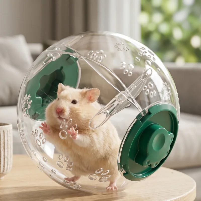 Hamster Running Wheel Transparent Crystal Silent Large Portable Escape Proof Ball For Golden Hamsters Home Cage Playroom Gift
