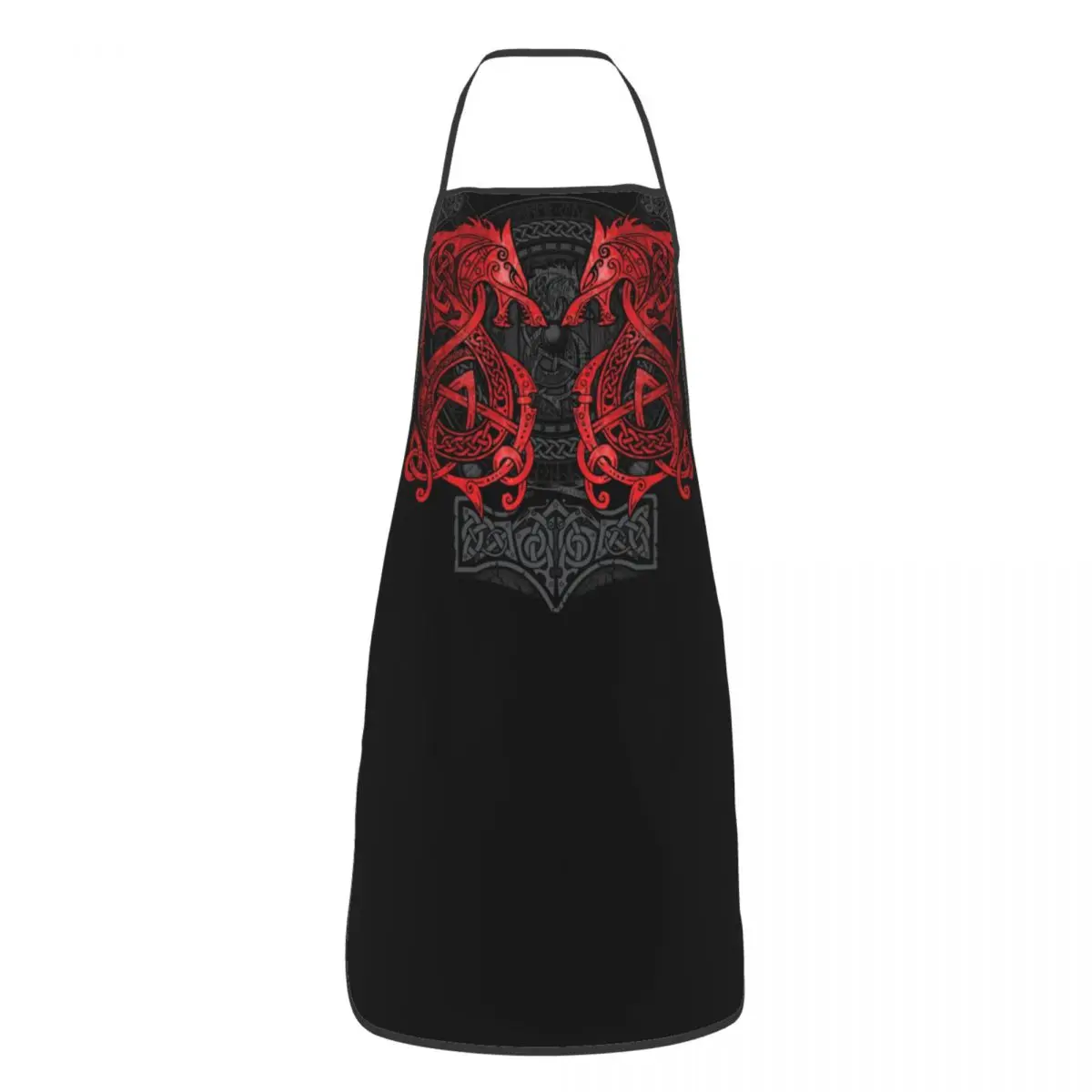 Custom Bib Fighting Fenrir Apron for Men Women Unisex Chef Kitchen Cooking Viking Nordic Monster Wolf Tablier Cuisine Baking