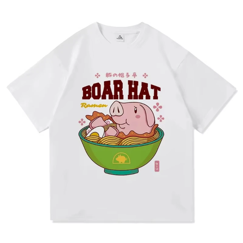 

Футболка «Семь смертных грехов» для женщин, аниме-футболка «Нанатсу но Тайзай», футболка с изображением Сэр Хоук Рамен, унисекс, забавная футболка с изображением свиньи и лапши, хлопковые футболки