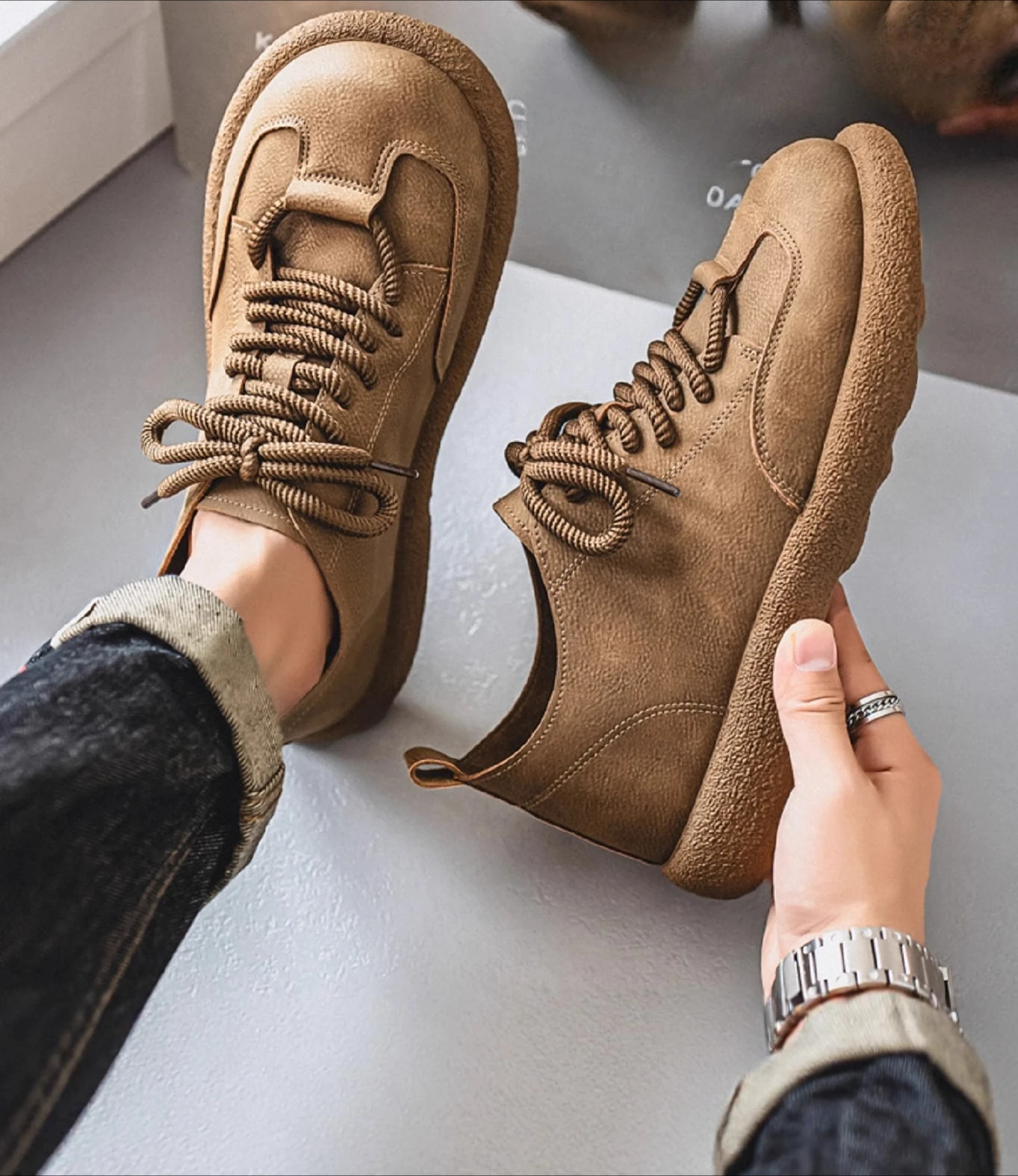 

New autumn non-slip thick-soled casual versatile retro big head board shoes lightweight sports trendy shoes