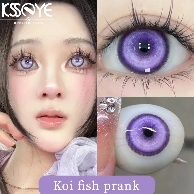 Ksseye 1 Paar Nieuwe Kio-Stijl Kleur Contactlenzen Met Diopter Bijziendheid Ogen Halloween Cosplay Contacten Lens Make-Up Jaarlijks