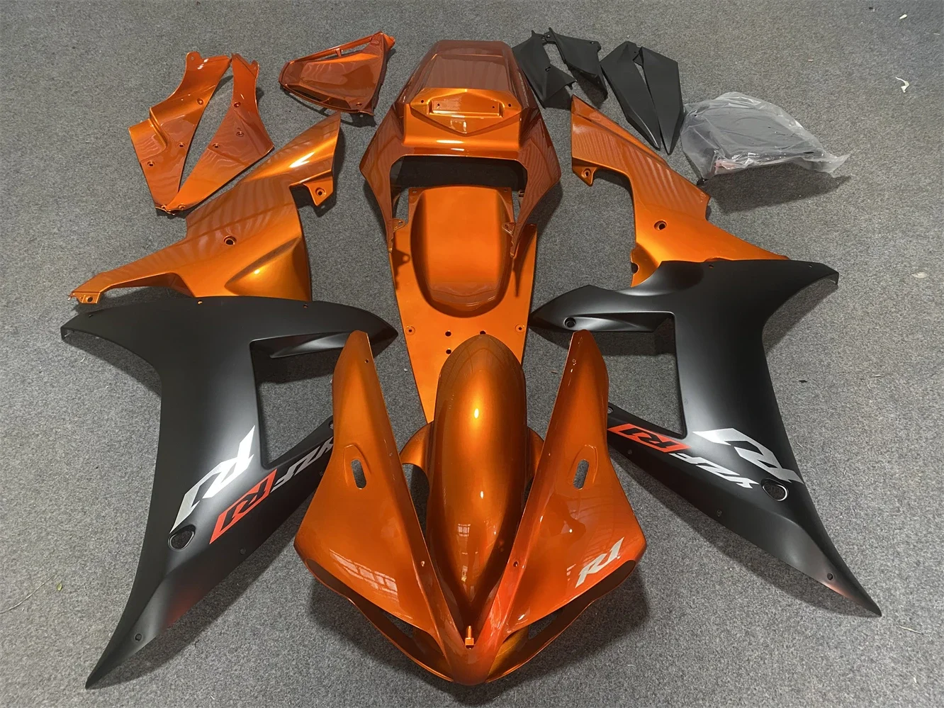 Motorcycle Fairing Suitable for Yamaha R1 2002 2003 YZF1000 02-03 Fairing Black Orange