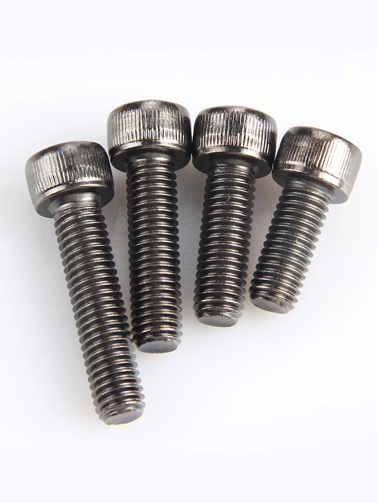 5/10 Uds M2 M2.5 M3 M4 M5 M6 DIN912 tornillo de cabeza hueca hexagonal grado 12,9 aleación de acero negro níquel Allen longitud del perno 4 ~ 30mm