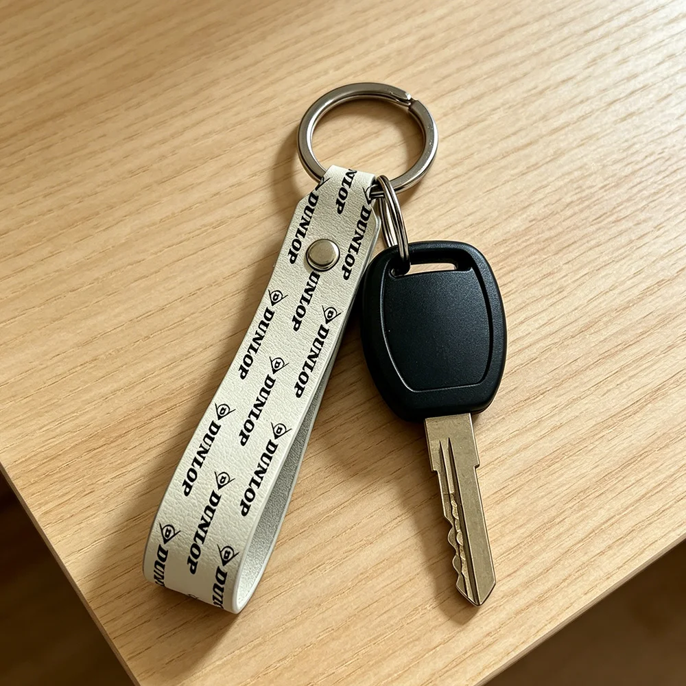 

For Dunlop High Quality PU Leather Moto Keychain Vintage Style Key Pendant For Scooter Motocross