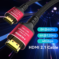 CYANMI 8K HDMI 2.1 Cables, 48Gbps , HDMI 8K Braided Cord-4K@120Hz 8K@60Hz, Compatible With Roku TV/PS5/PS4/HDTV/RTX 3080 3090