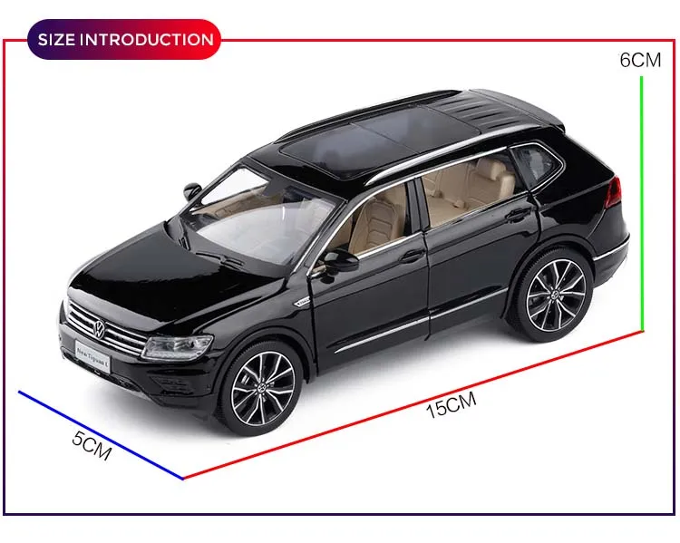 1:32 Alloy Pull Back Car High Imitation Tiguan L Car Model Open Door Music Flash Vehicles Kids Toys Free Shipping