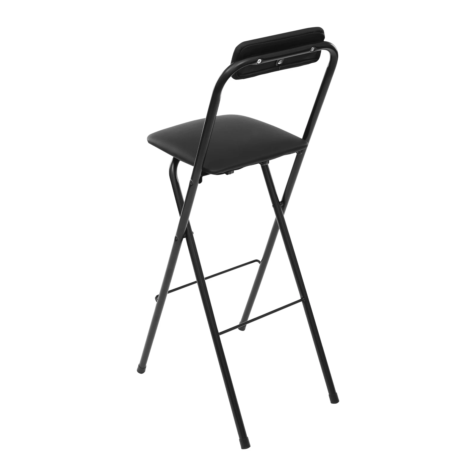 125kg Capacity Folding Bar Stool No Assembly Carbon Steel Chair for Home Bar Cafe and Kitchen Space Saving Design